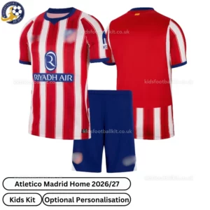 Atletico Madrid Home kids kit 2026_27-over view