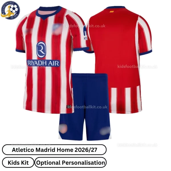 Atletico Madrid Home kids kit 2026_27-over view