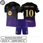 Barcelona Away Kids Kit 26_27-over view-LAMINE YAMAL 10