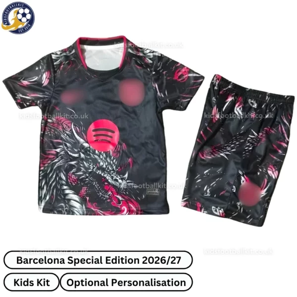 Barcelona Dragon Special Edition Kids Kit 26_27-front view-red black