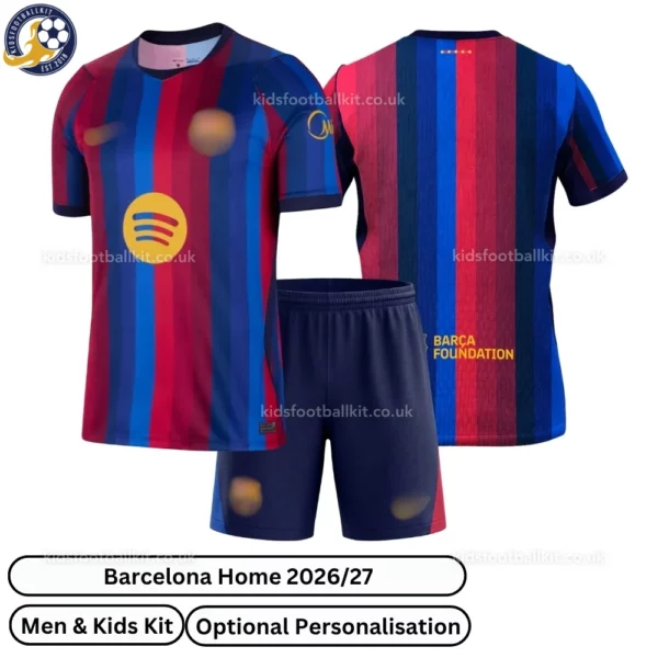 Barcelona Home Men and kids kit 26_27-over view