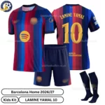 Barcelona Home kids kit 26_27-over view-LAMINE YAMAL 10