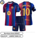Barcelona Home kids kit 26_27-over view-LAMINE YAMAL 10