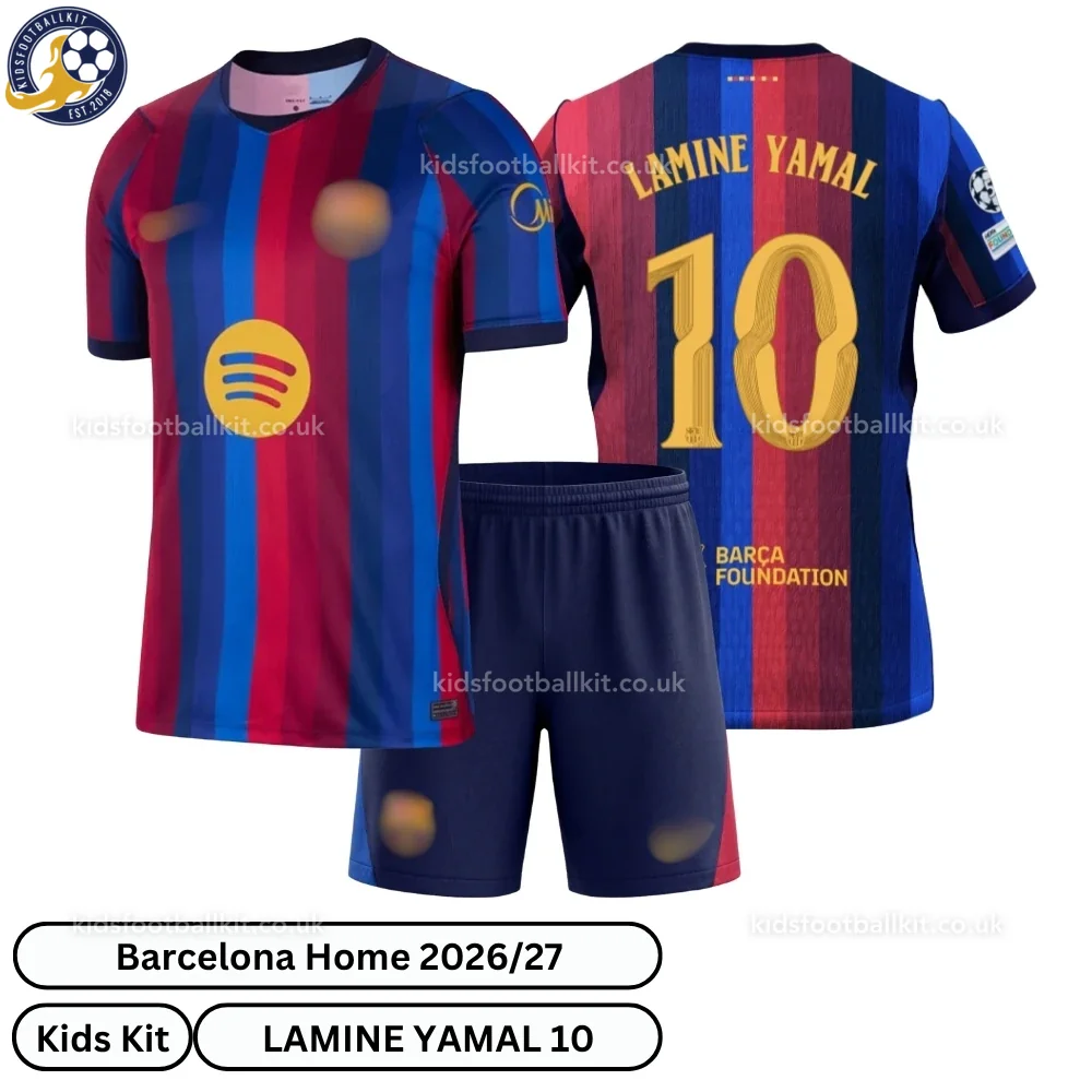 FC Barcelona Lamine Yamal 10 ユニフォーム26/27 Barcelona LAMINE YAMAL 10 Home Kids Kit 26/27 🎁 | Football Gift