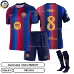 Barcelona Home kids kit 26_27-over view-PEDRI 8