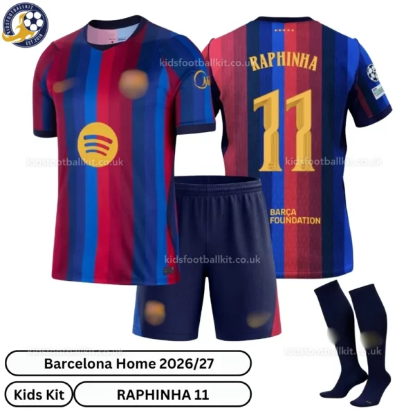 Barcelona Home kids kit 26_27-over view-RAPHINHA 11