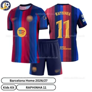 Barcelona Home kids kit 26_27-over view-RAPHINHA 11