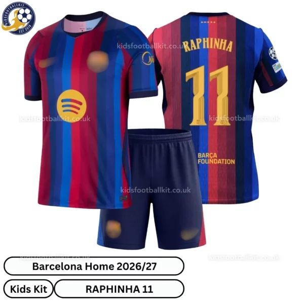 Barcelona Home kids kit 26_27-over view-RAPHINHA 11