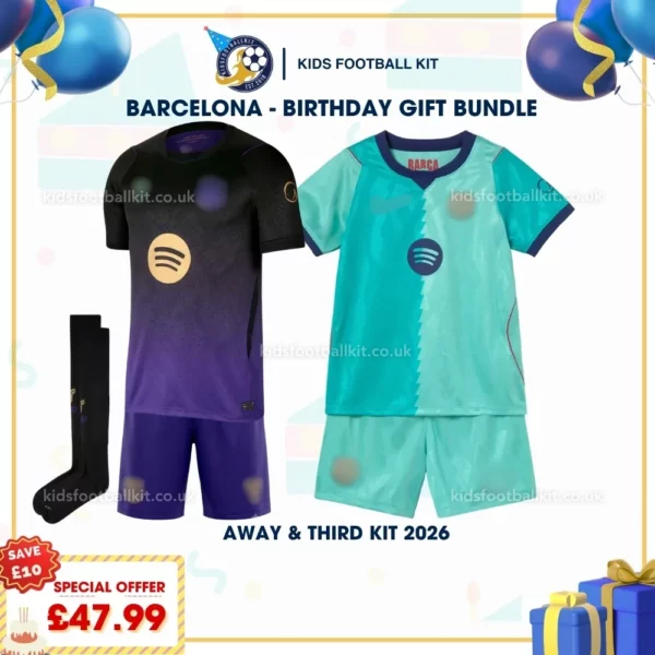 Barcelona away and third kids kit 26_27