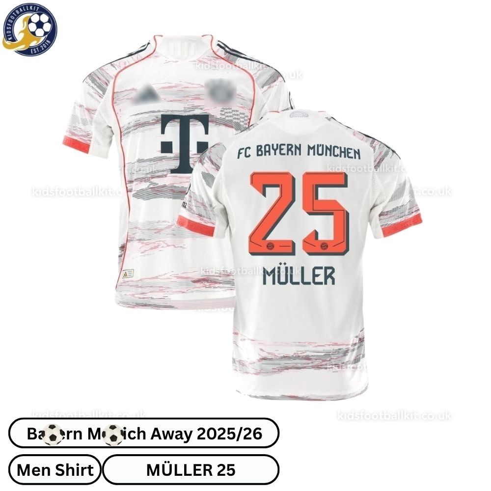 Bay^_^rn Away Men Football Shirt 2025/26 – MÜLLER 25