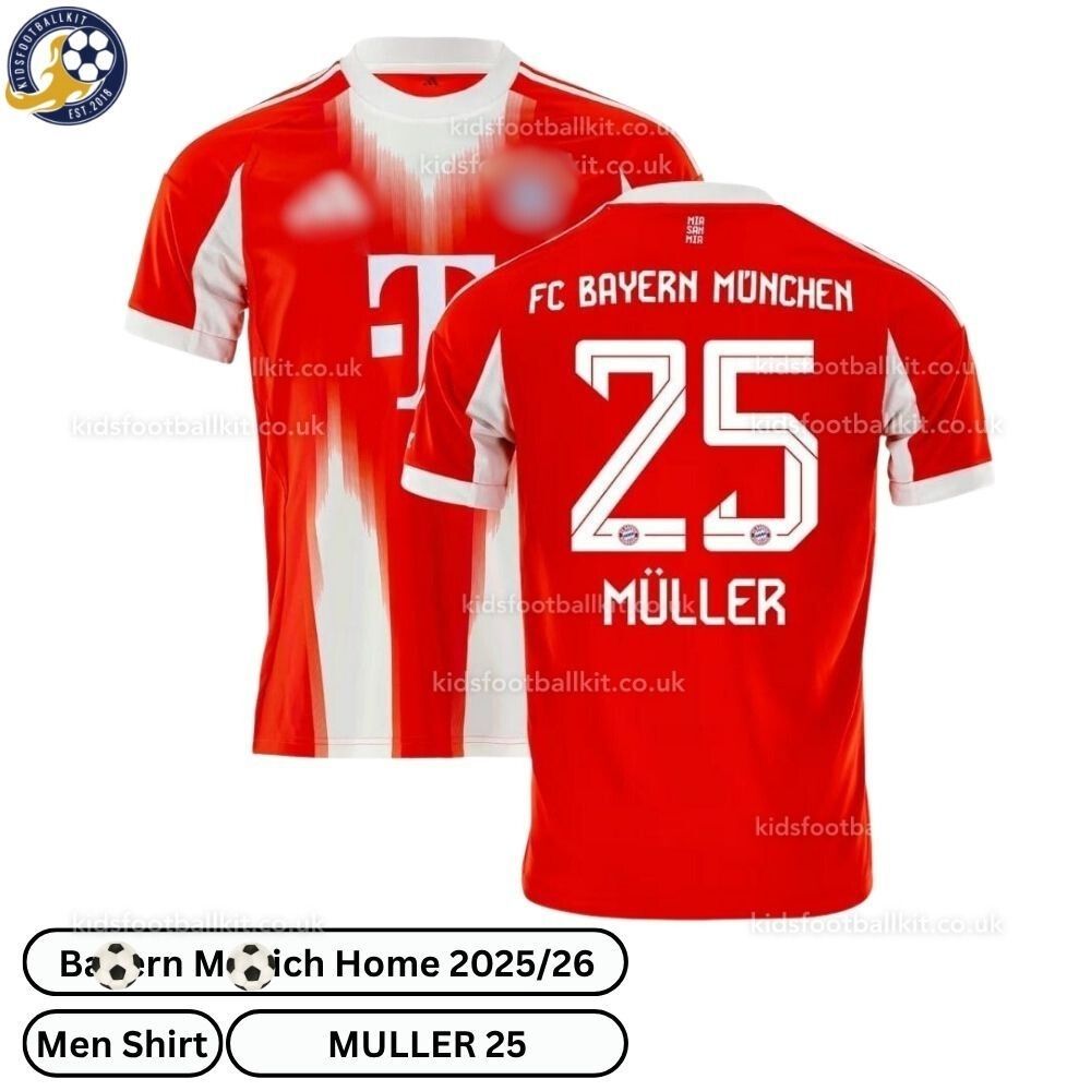 Bay^_^rn Home Men Football Shirt 2025/26 – MULLER 25
