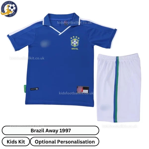 Brazil Away Kids Kit 1997-front view