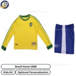 Brazil home kids kit 1998-front view-long sleeve