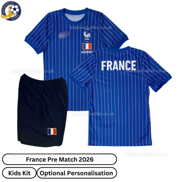France Pre Match Kids Kit 2026-over view