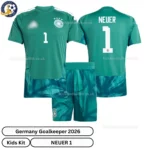 Germany goalkeeper kids kit 2026-over view-green-NEUER 1