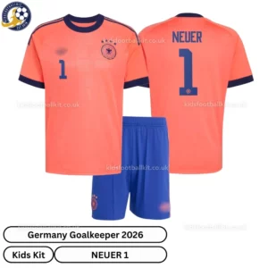 Germany goalkeeper kids kit 2026-over view-orange-NEUER 1