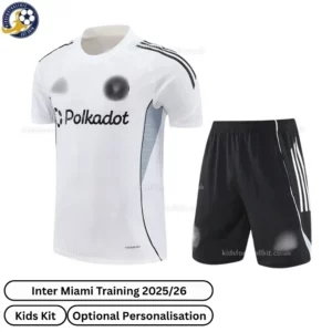 Inter Miami Training Kids Football Kit 2025/26 (No Socks) - White