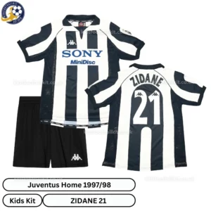 Juventus Home Kids Kit 97_98-over view-ZIDANE 21