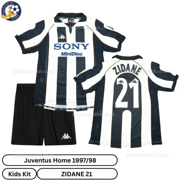 Juventus Home Kids Kit 97_98-over view-ZIDANE 21