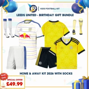 Leeds United Home and Away Kids Kit 26_27