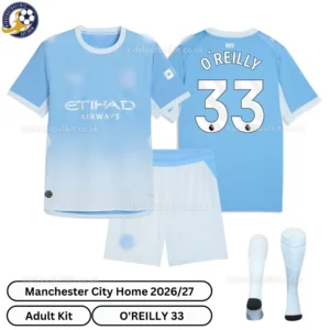 Manchester City Home Adult Kit 26_27-over view-O'REILLY 33 with socks