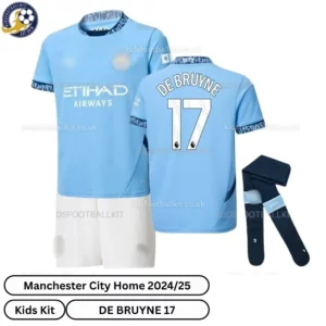 Manchester-City-Home-Kids-Football-Kit-24_25-DE-BRUYNE-17-over-view-with-socks-blur