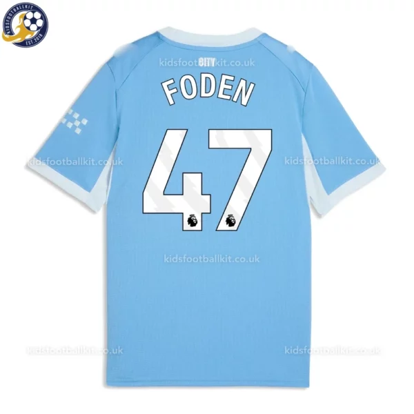 Manchester City Home Kids Kit 26_27-back view-FODEN 47