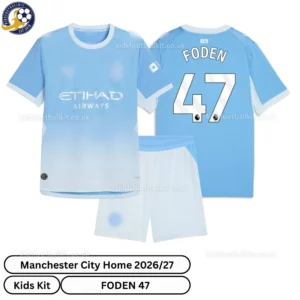 Manchester City Home Kids Kit 26_27-over view-FODEN 47
