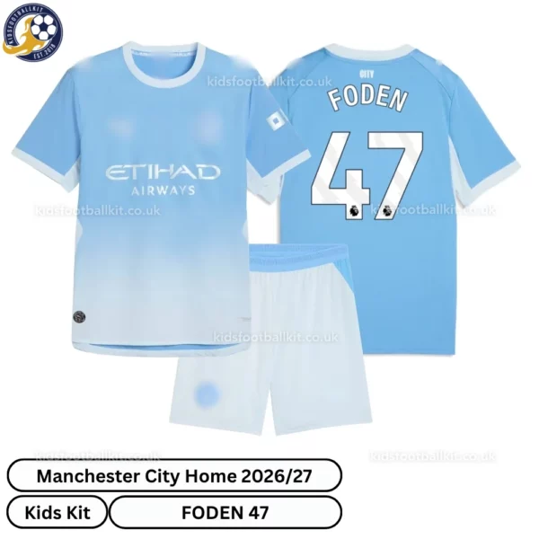 Manchester City Home Kids Kit 26_27-over view-FODEN 47