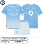 Manchester City Home Kids Kit 26_27-over view-HAALAND 9
