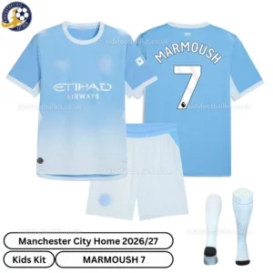 Manchester City Home Kids Kit 26_27-over view-MARMOUSH 7 with socks