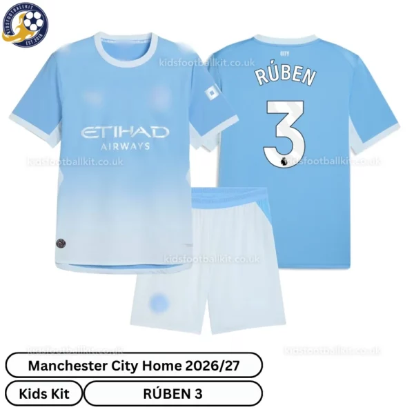 Manchester City Home Kids Kit 26_27-over view-RÚBEN 3