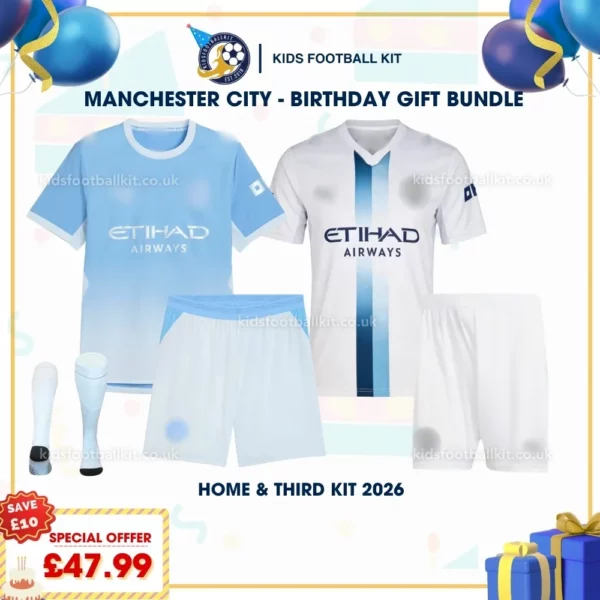 Manchester city home and third kids kit 26_27