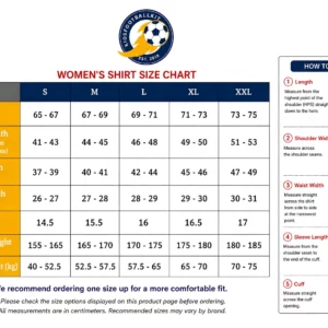 New KFK Women Shirt Size Chart 2807