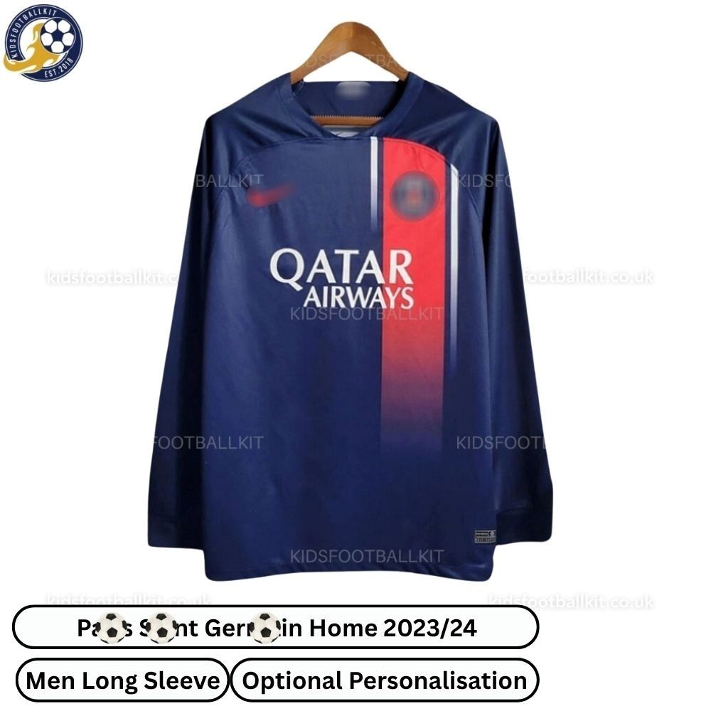 P^_^SG Home Men Football Shirt 2023/24 (Long Sleeve)