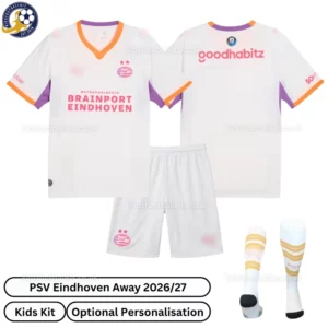 PSV Away Kids Kit 26_27-over view with socks