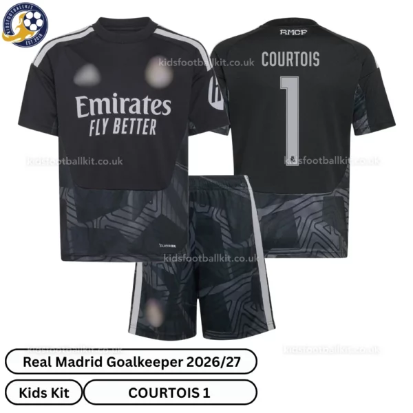 Real Madrid Goalkeeper Kids Kit 26_27-over view-COURTOIS 1