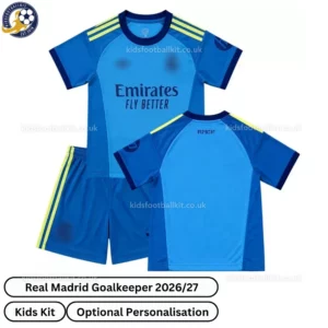 Real Madrid Goalkeeper kids Kit 26_27-over view-blue