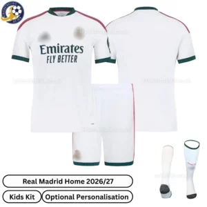 Real Madrid Home Kids Football Kit 2026/27 (With Socks)