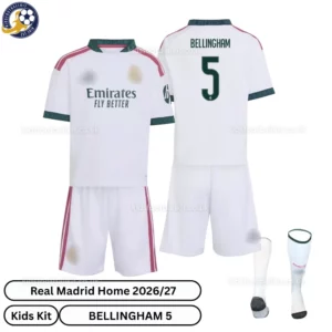 Real Madrid Home Kids Kit 26_27-over view-BELLINGHAM 5