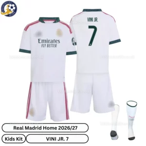 Real Madrid Home Kids Kit 26_27-over view-VINI JR. 7