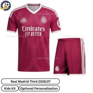 Real Madrid Third Kids Football Kit 2026/27 (No Socks)