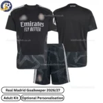 Real Madrid goalkeeper adult kit 26_27-over view-black