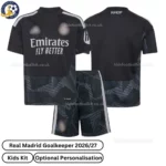 Real Madrid goalkeeper kids kit 26_27-over view-black