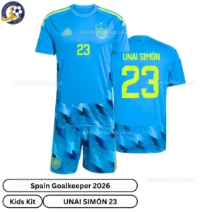 Spain goalkeeper kids kit 2026-over view-UNAI SIMÓN 23