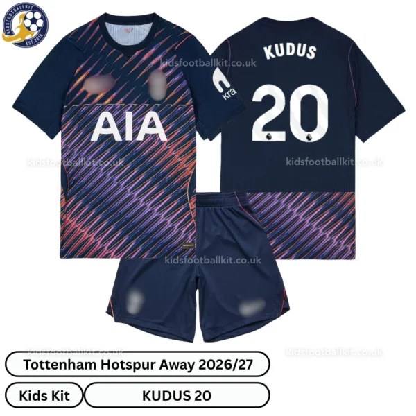 Tottenham Away Kids Kit 26_27-over view-KUDUS 20