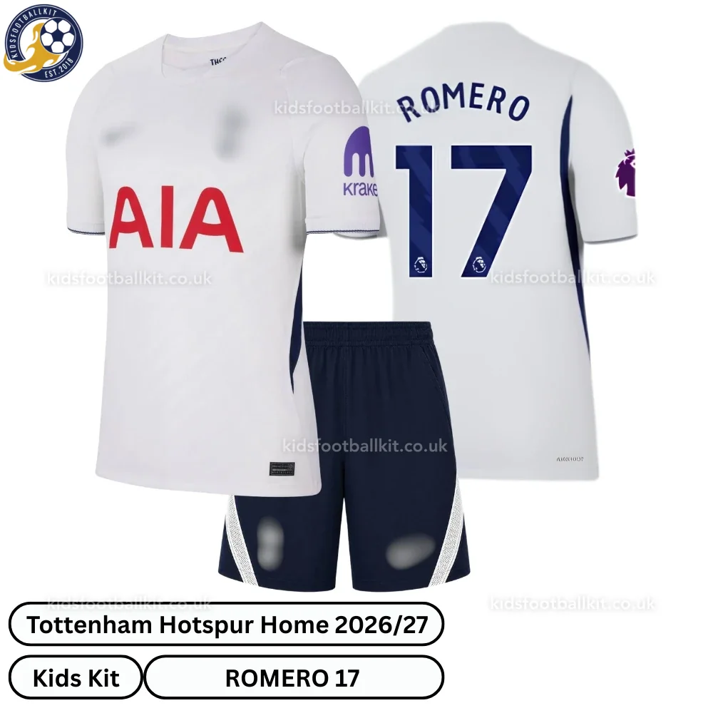 Tottenham Hotspur Home Kids Football Kit 2026/27 – ROMERO 17 (No Socks)