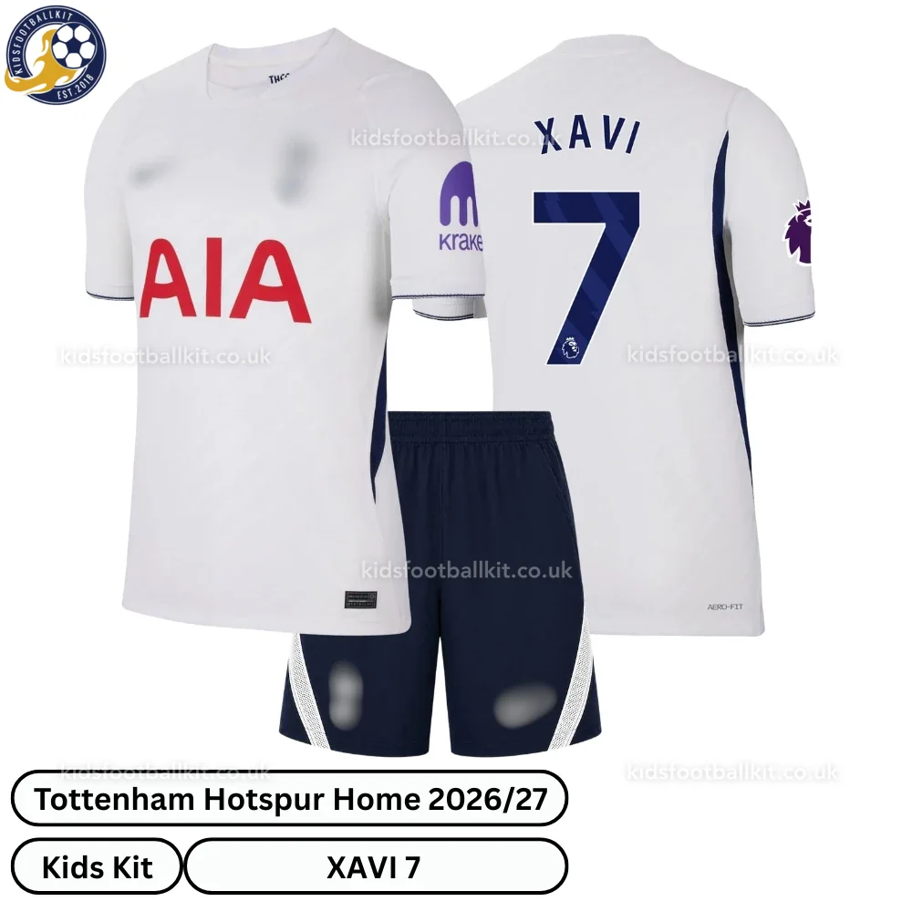 Tottenham Hotspur Home Kids Football Kit 2026/27 – XAVI 7 (No Socks)