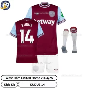 West-Ham-United-Home-Kids-Football-Kit-2024_25-–-KUDUS-14-With-Socks