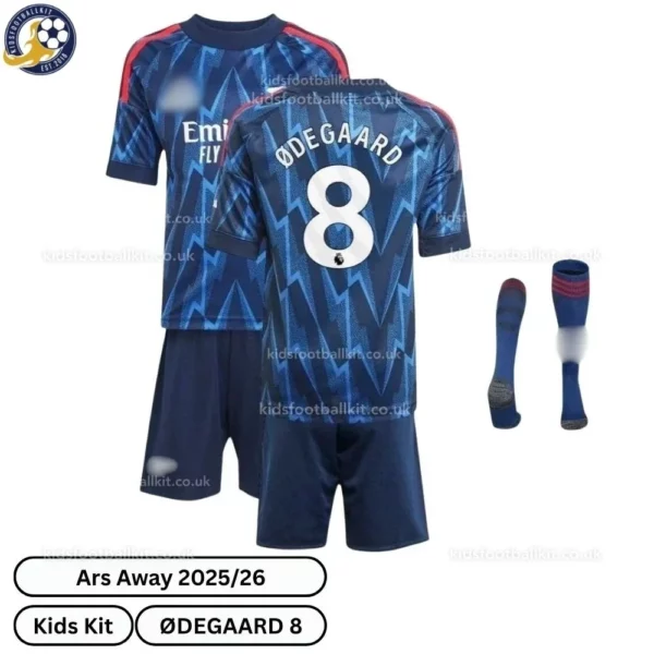 ar-snl-Away-Kids-Football-Kit-2025_26-ODEGAARD-8-over-view-with-socks-r